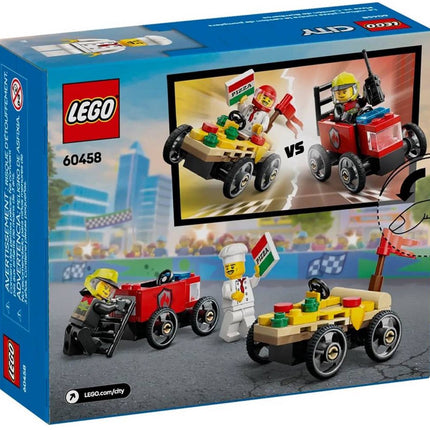LEGO City Raceautopakket: Pizzabestelwagen vs. Brandweerauto - 60458