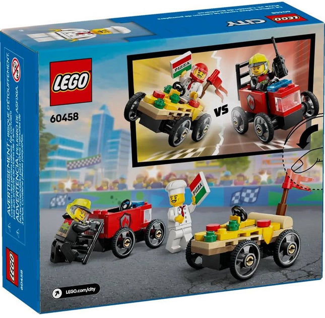 LEGO City Raceautopakket: Pizzabestelwagen vs. Brandweerauto - 60458